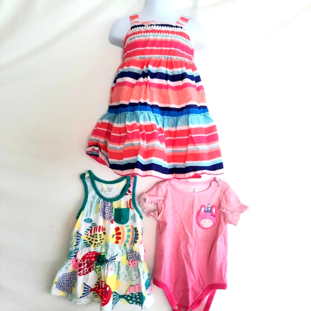 Toddler Dresses One Piece 18 Months Baby Clothes Lot of 3 Kids